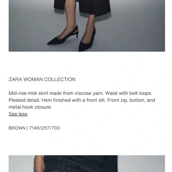 ZARA Brown Plaid Women's Skirt - Picture 8 of 10